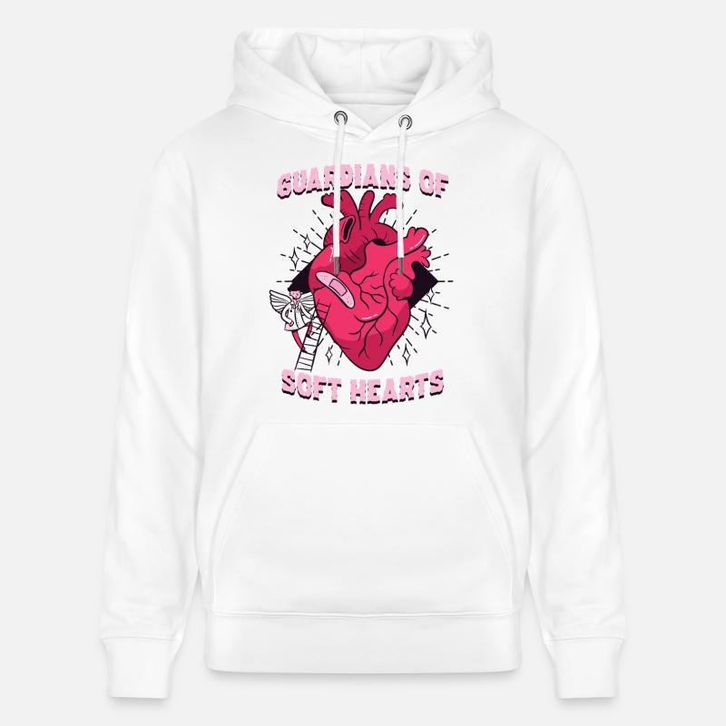 Pflegerin Pfleger Gardiens des Cœurs Doux - Sweat à capuche bio CRUISER Stanley/Stella Unisexe - blanc