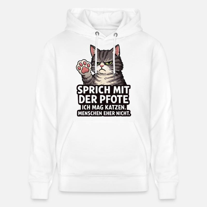 Sprich mit der Pfote – Grumpy Katze - Stanley/Stella CRUISER Unisex Organic Hoodie - white