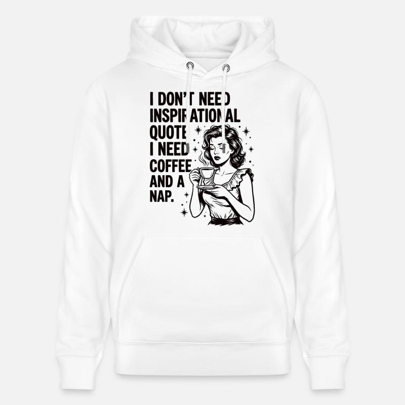 Echte Kaffeeliebe Nickerchen Statement - Stanley/Stella Unisex Bio-Hoodie CRUISER  - Weiß