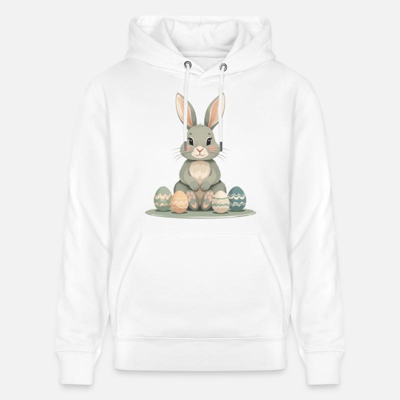 Œufs de Pâques Pastel Bunny - Sweat à capuche bio CRUISER Stanley/Stella Unisexe - blanc