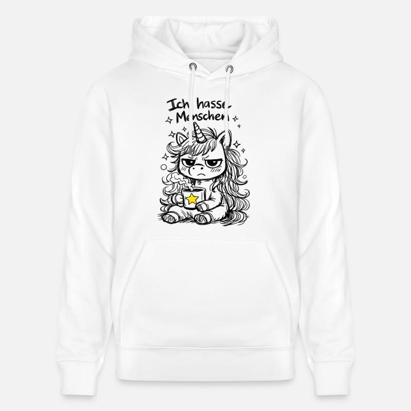 Süßes Einhorn Kritzelstil mit Spruch - Stanley/Stella Unisex Bio-Hoodie CRUISER - Weiß
