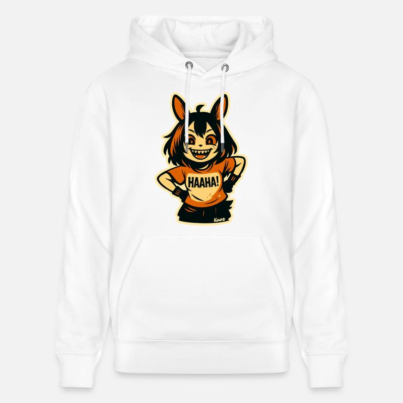 Midnatts rampestreker Ulv Sprite - Stanley/Stella CRUISER økologisk unisex-hettegenser - hvit
