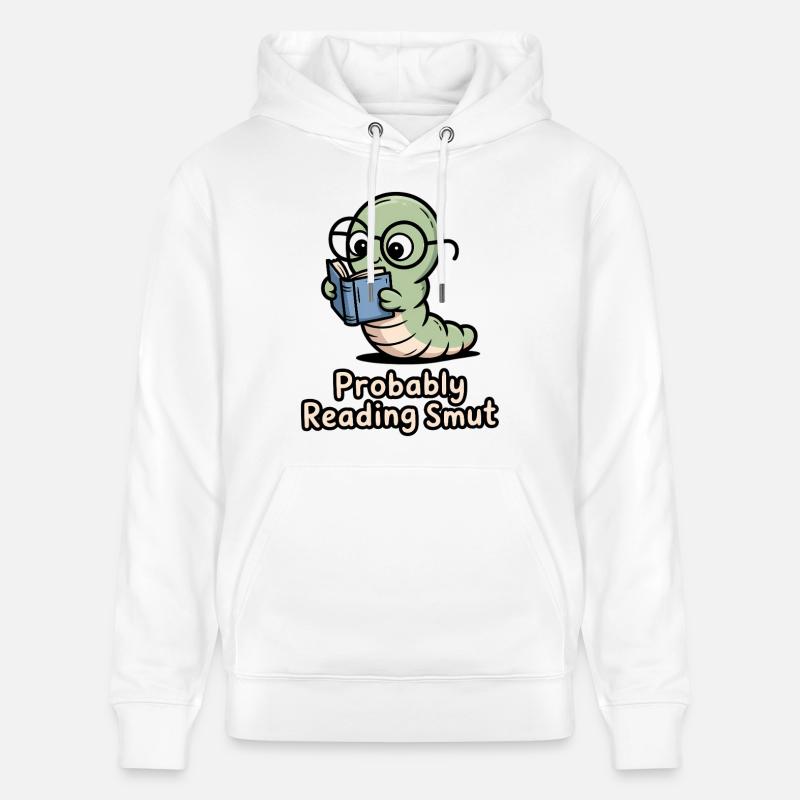 Chenille de lecture avec des lunettes - Sweat à capuche bio CRUISER Stanley/Stella Unisexe - blanc