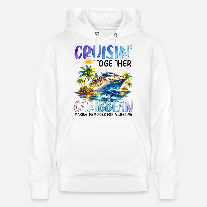 Cruisin Ensemble dans les Caraïbes - Sweat à capuche bio CRUISER Stanley/Stella Unisexe - blanc