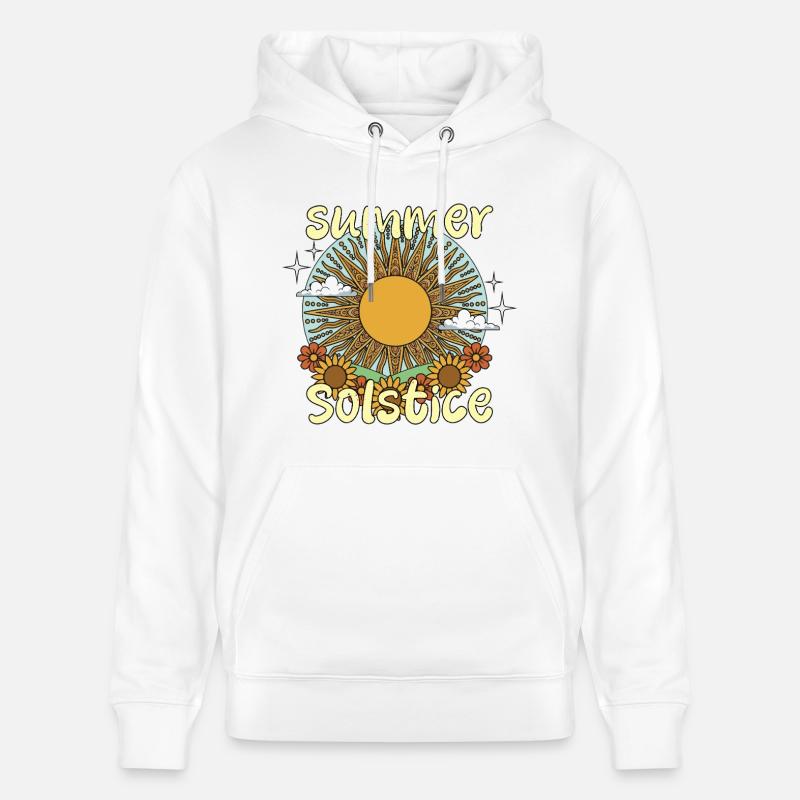 Litha Pagan Solstice d’été Midsommar - Sweat à capuche bio CRUISER Stanley/Stella Unisexe - blanc