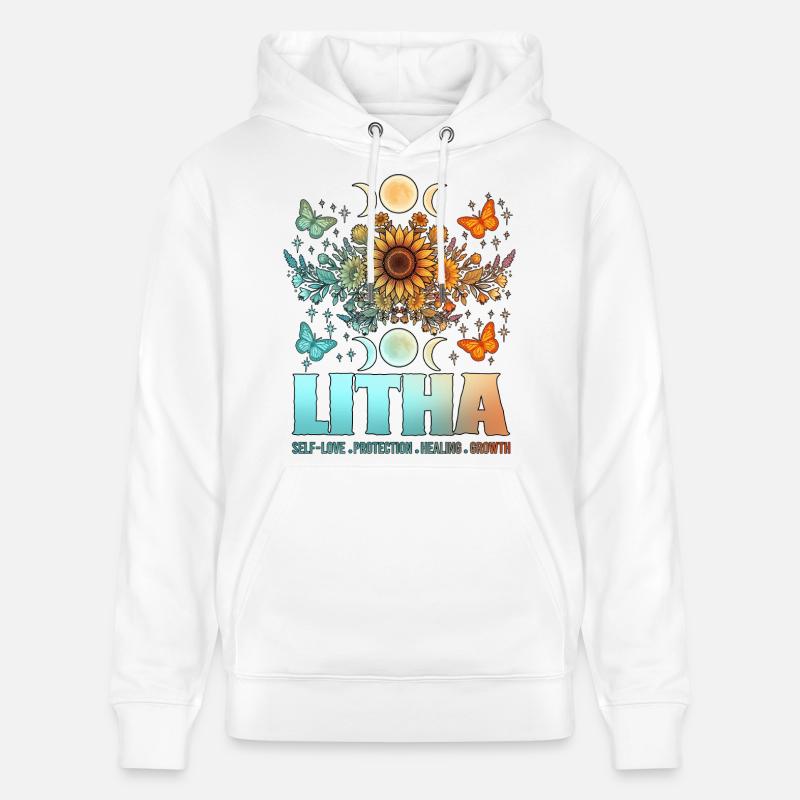 Litha Pagan Solstice d’été Midsommar - Sweat à capuche bio CRUISER Stanley/Stella Unisexe - blanc