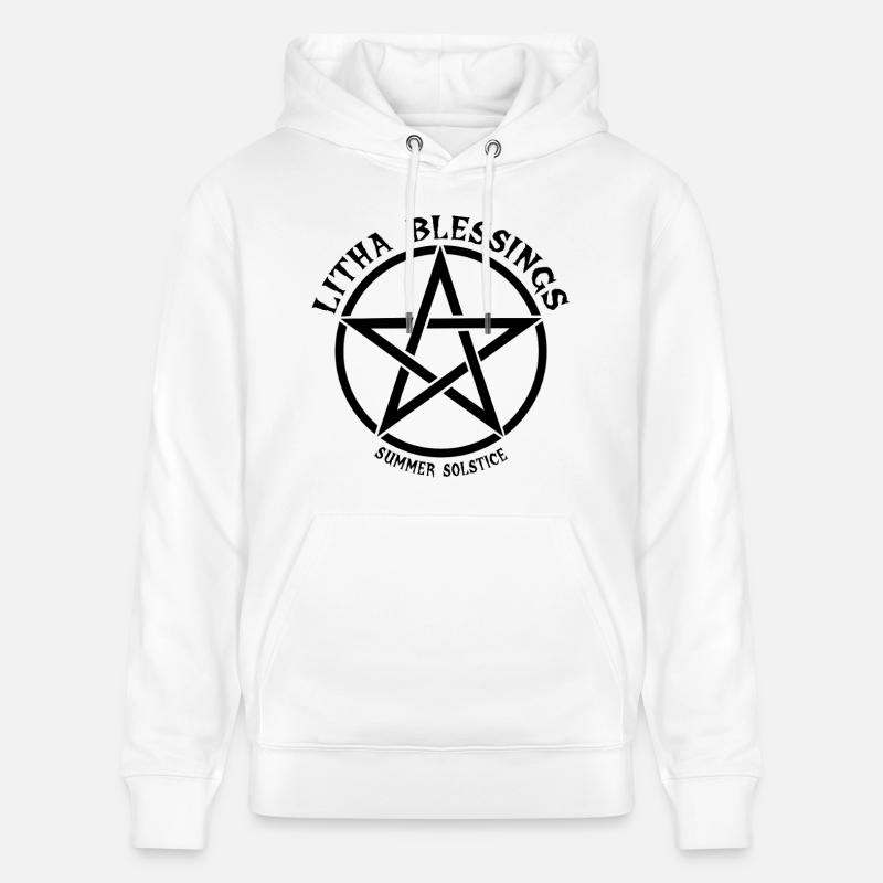 Litha Pagan Solstice d’été Midsommar - Sweat à capuche bio CRUISER Stanley/Stella Unisexe - blanc