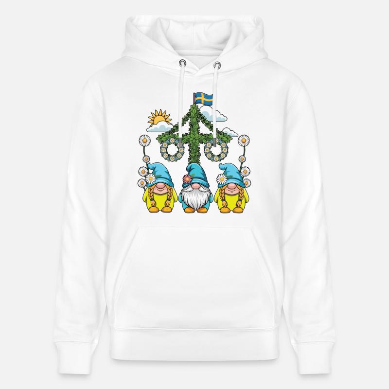 Litha Pagan Solstice d’été Midsommar - Sweat à capuche bio CRUISER Stanley/Stella Unisexe - blanc