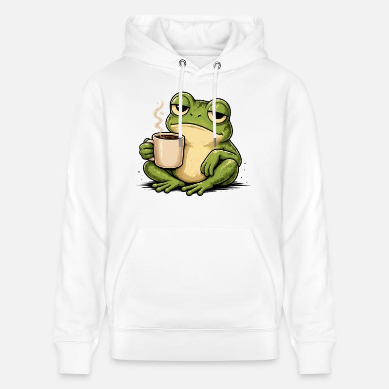 KaffeeFrosch Gemütlichkeit - Sweat à capuche bio CRUISER Stanley/Stella Unisexe - blanc