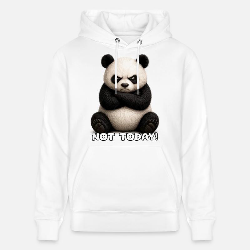 Mème Panda Pas Aujourd’hui - Sweat à capuche bio CRUISER Stanley/Stella Unisexe - blanc