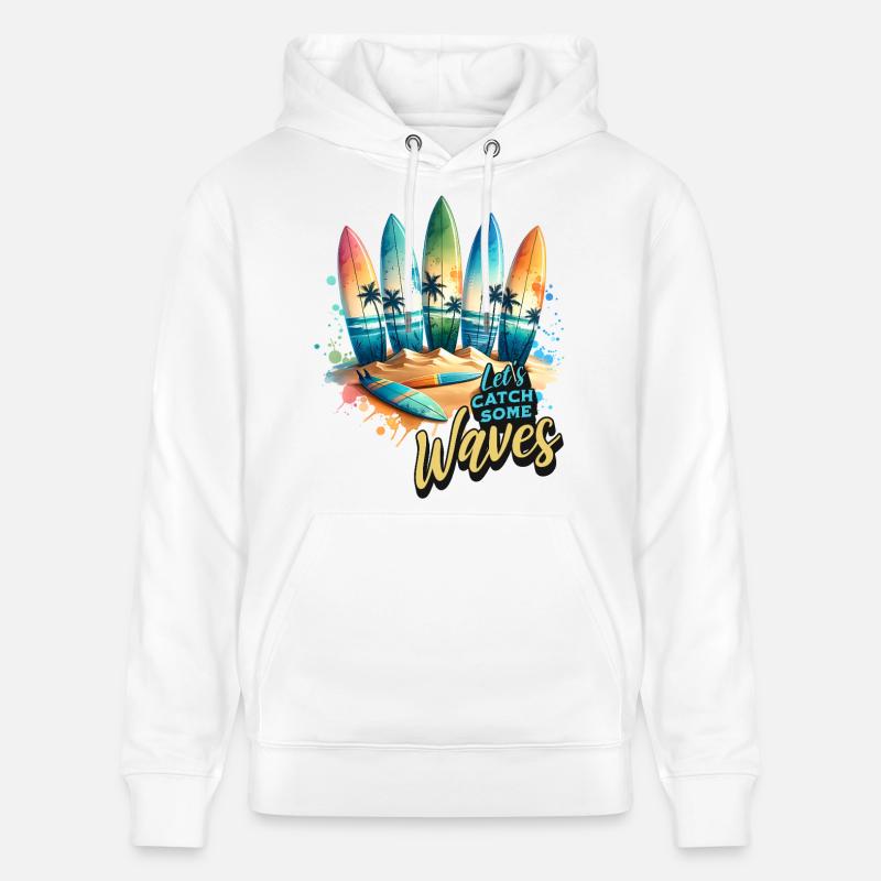 Let s Catch Some Waves - Stanley/Stella Unisex Bio-Hoodie CRUISER  - Weiß