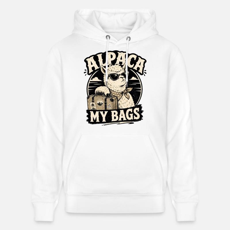 Alpaga, mes sacs - Sweat à capuche bio CRUISER Stanley/Stella Unisexe - blanc
