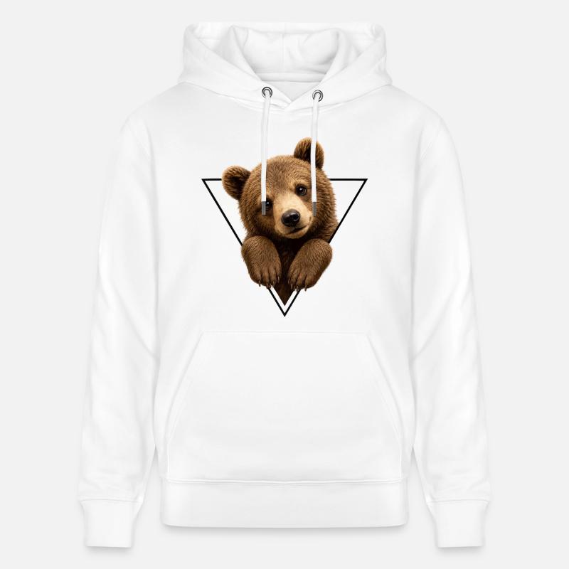 Ourson en triangle - Sweat à capuche bio CRUISER Stanley/Stella Unisexe - blanc