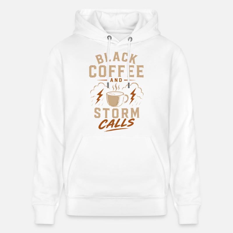 Lineman Strom Schwarzer Kaffee Und Sturm - Stanley/Stella Unisex Bio-Hoodie CRUISER  - Weiß