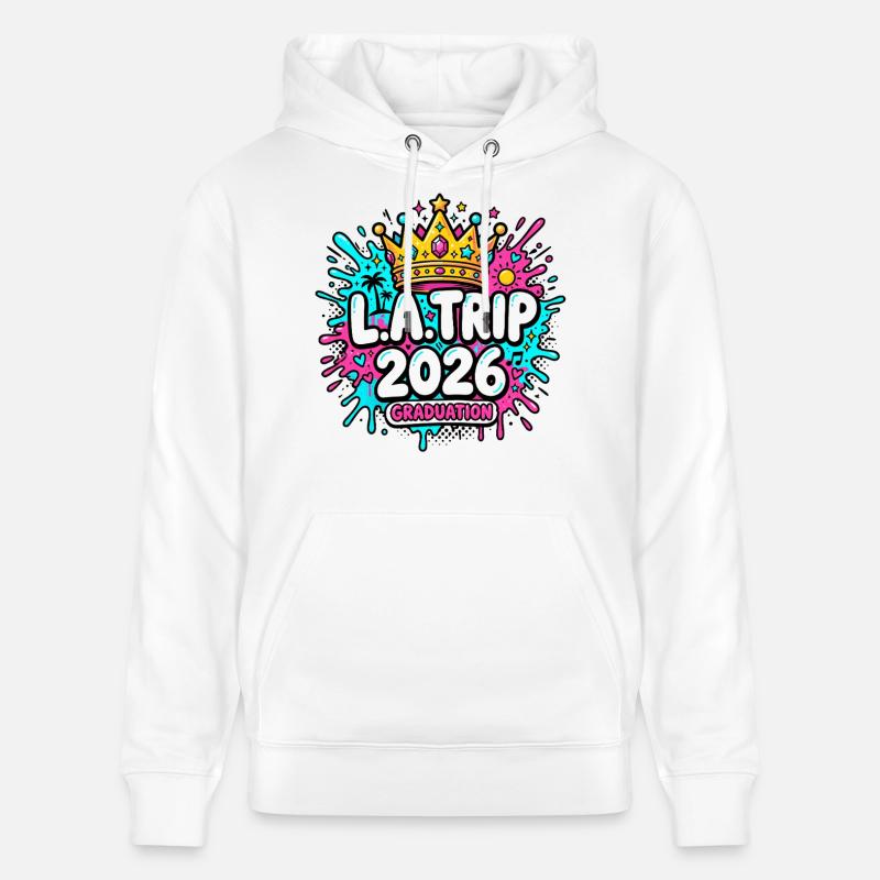 Voyage à LA 2026 - Sweat à capuche bio CRUISER Stanley/Stella Unisexe - blanc