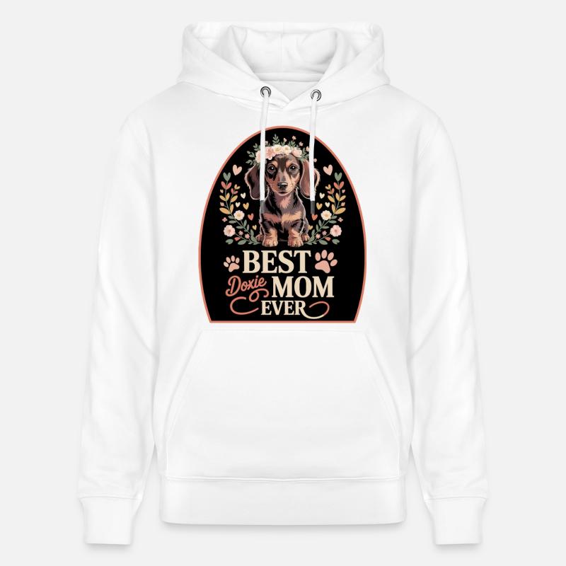 Meilleur moment de maman teckel - Sweat à capuche bio CRUISER Stanley/Stella Unisexe - blanc