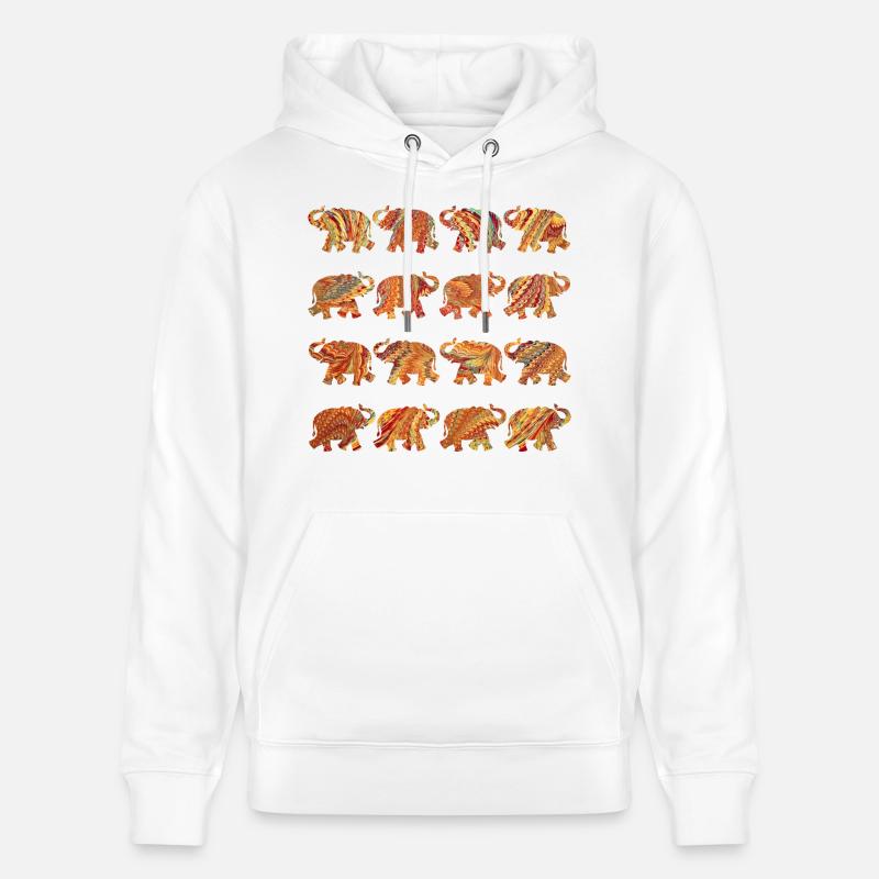12 éléphants e 22 - Sweat à capuche bio CRUISER Stanley/Stella Unisexe - blanc