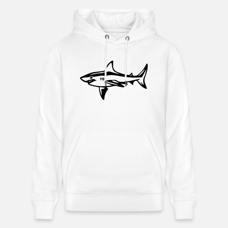 Requin - Sweat à capuche bio CRUISER Stanley/Stella Unisexe - blanc