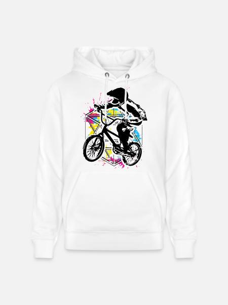 Bmx Racing Retro Bunt - Bmx Fahrrad - Bmx Cykel - Stanley/Stella CRUISER økologisk unisex-hoodie - hvid