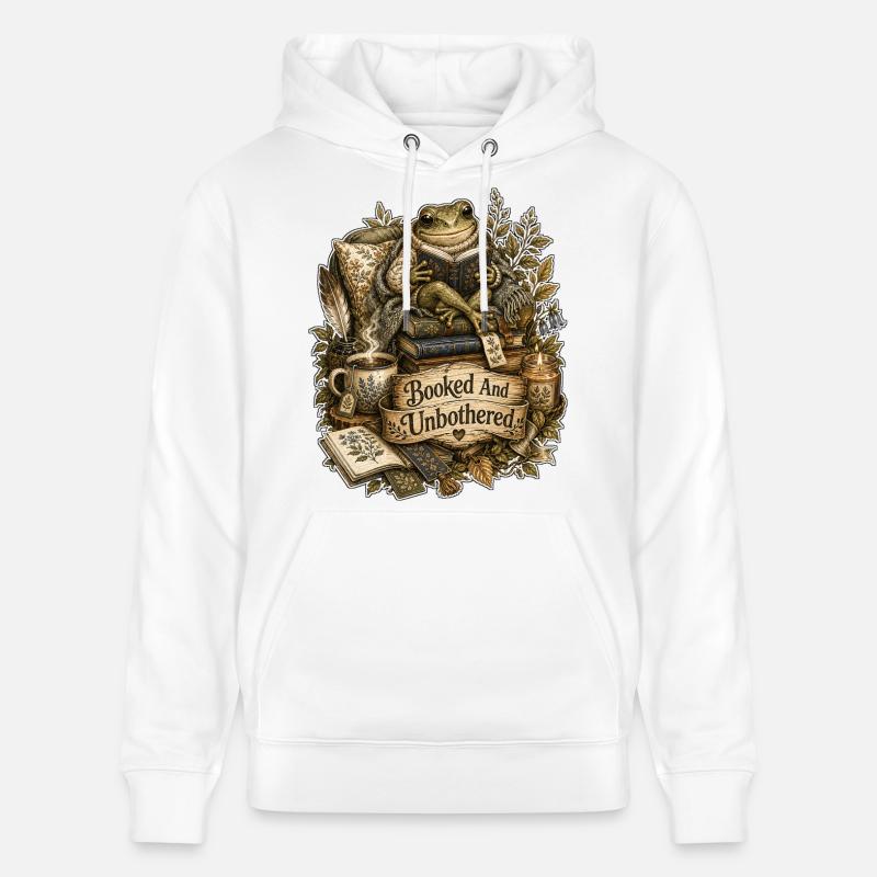 Grenouille réservée et indifférente - Sweat à capuche bio CRUISER Stanley/Stella Unisexe - blanc