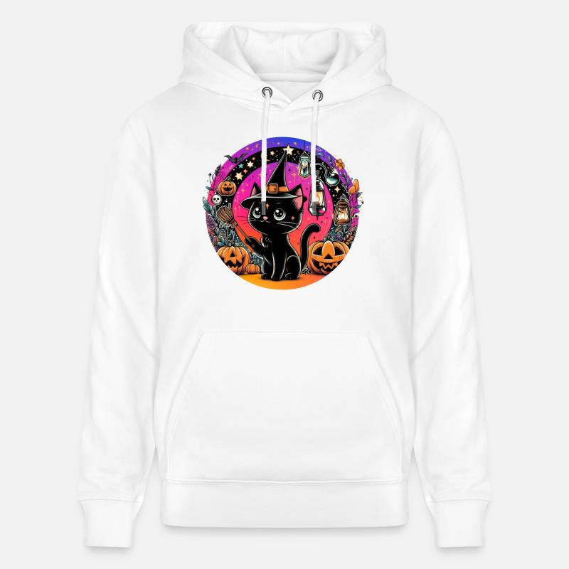 Spooky kitty Halloween 4 - Sweat à capuche bio CRUISER Stanley/Stella Unisexe - blanc