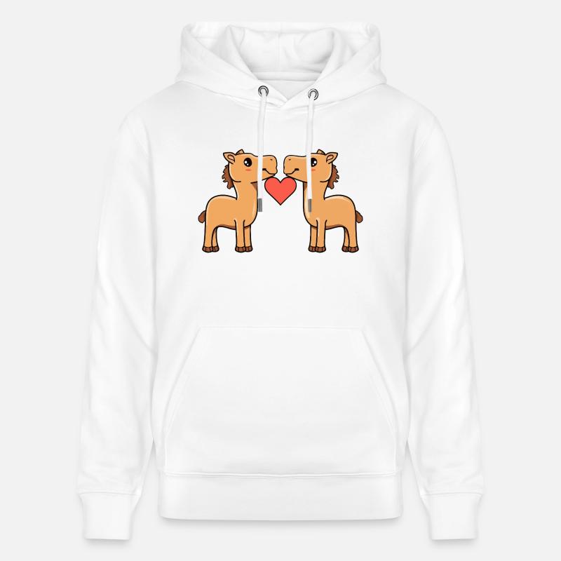 Kamel Paar Herz - Stanley/Stella Unisex Bio-Hoodie CRUISER  - Weiß