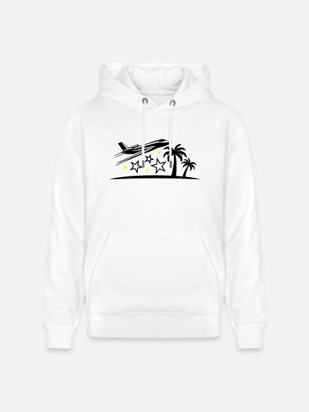 Vacances Avion Plage - Sweat à capuche bio CRUISER Stanley/Stella Unisexe - blanc