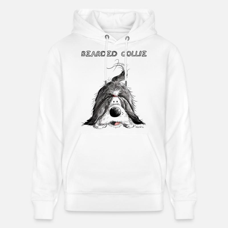 Bearded Collie - Sweat à capuche bio CRUISER Stanley/Stella Unisexe - blanc