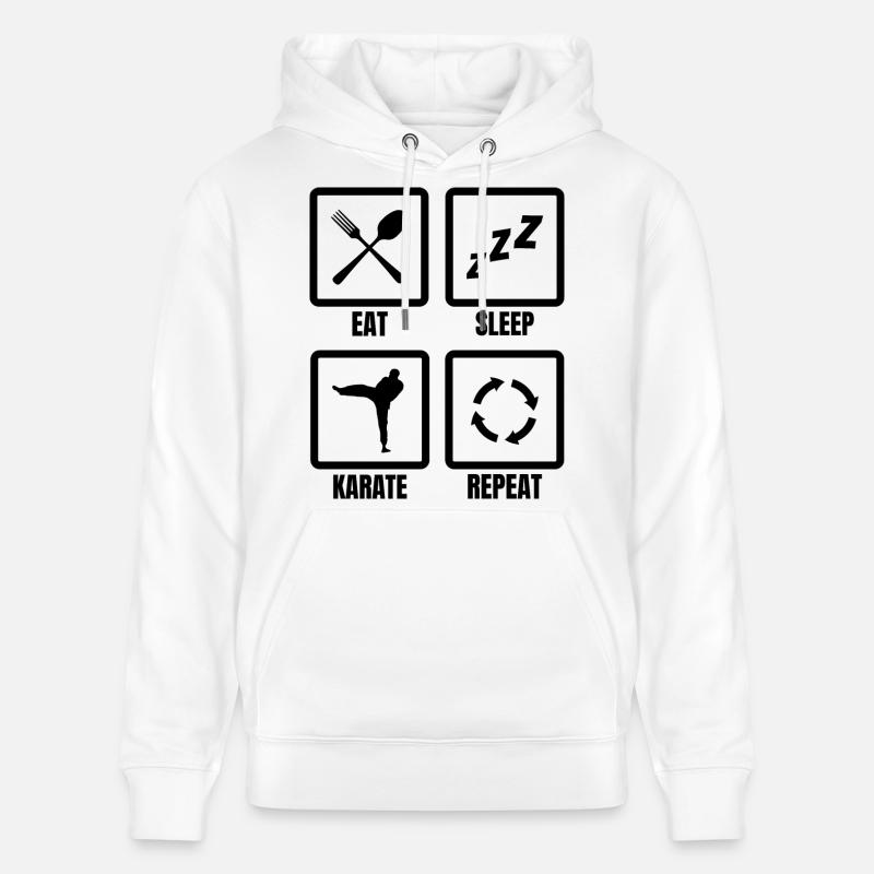 Routine de karaté - Sweat à capuche bio CRUISER Stanley/Stella Unisexe - blanc