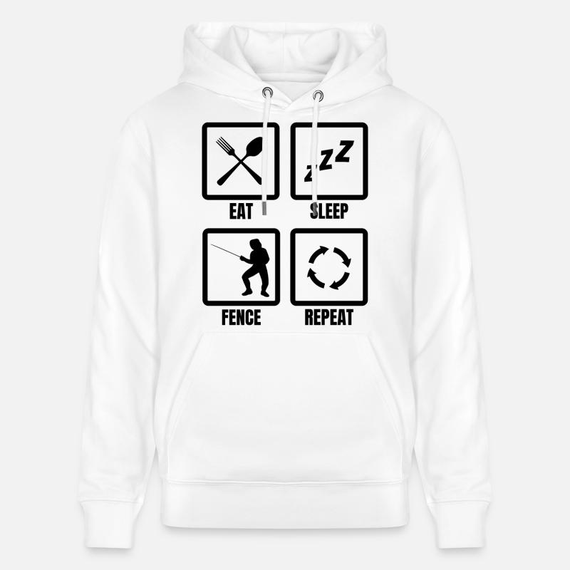 Routine quotidienne de l’escrimeur - Sweat à capuche bio CRUISER Stanley/Stella Unisexe - blanc