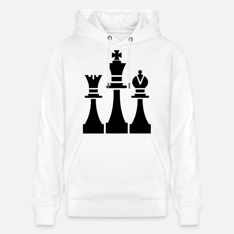 Graphiques de pièces d’échecs - Sweat à capuche bio CRUISER Stanley/Stella Unisexe - blanc