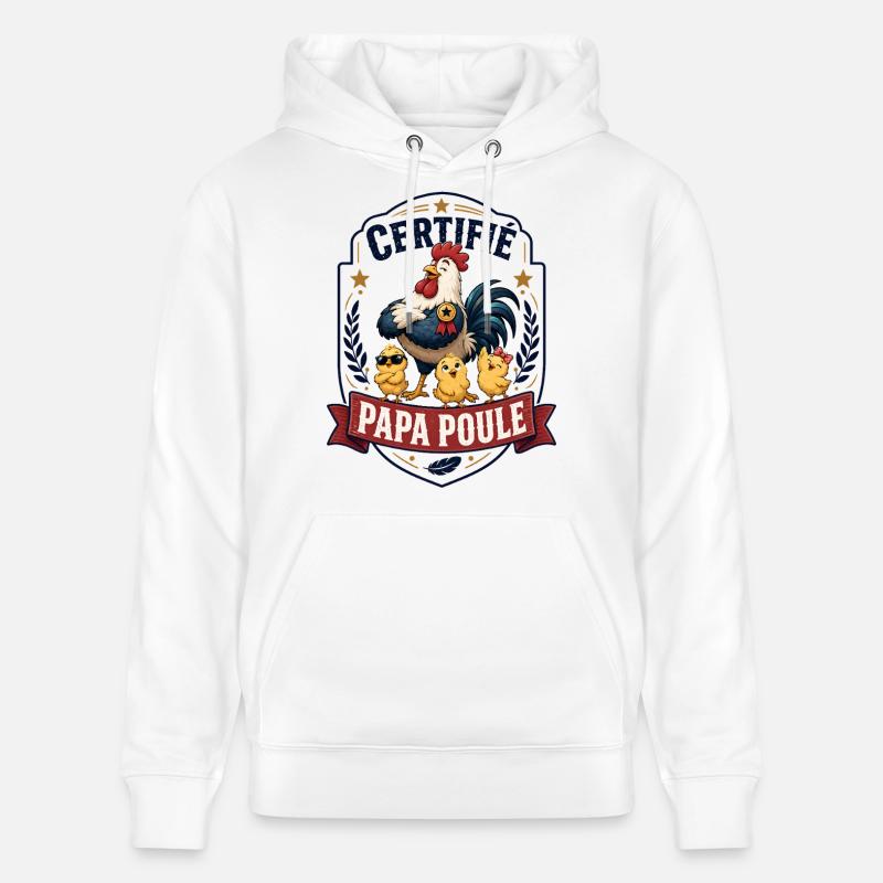 Certifié Papa Poule - Sweat à capuche bio CRUISER Stanley/Stella Unisexe - blanc