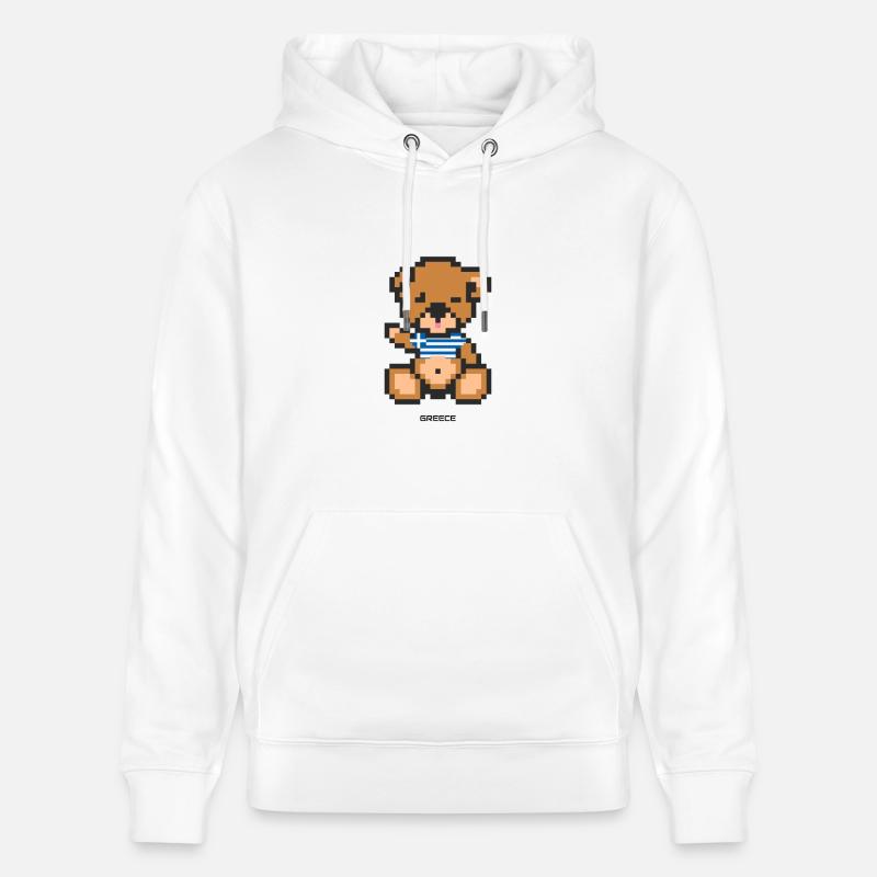 Pixel Bear Greece - Sweat à capuche bio CRUISER Stanley/Stella Unisexe - blanc