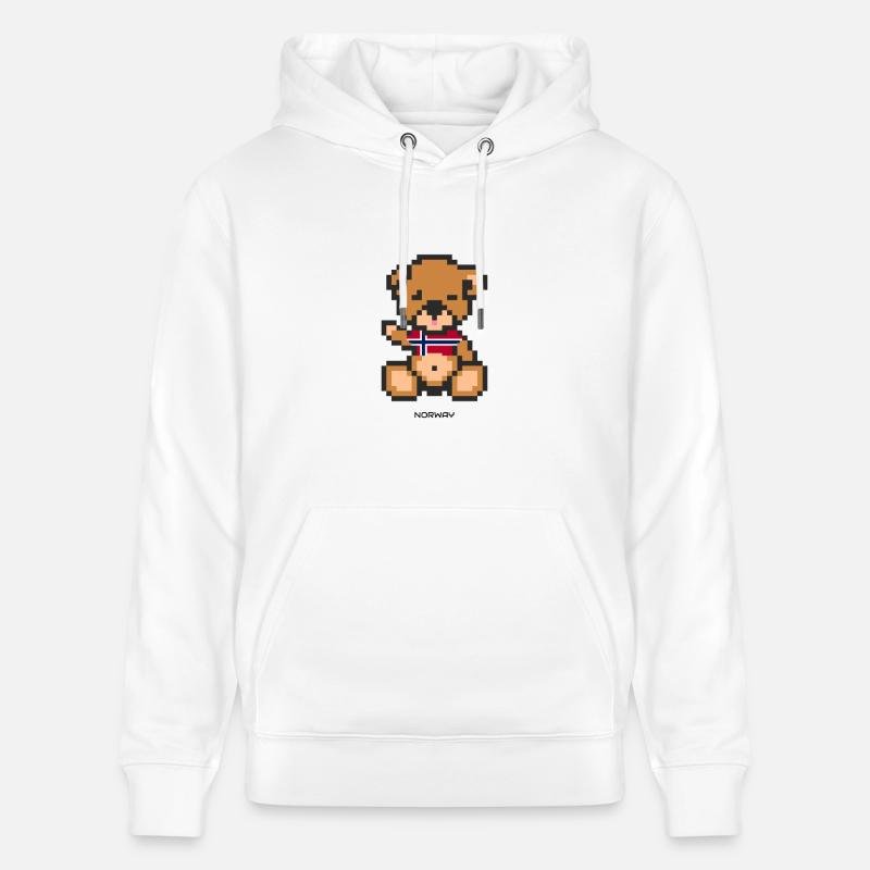 Pixel Bear Norway - Sweat à capuche bio CRUISER Stanley/Stella Unisexe - blanc
