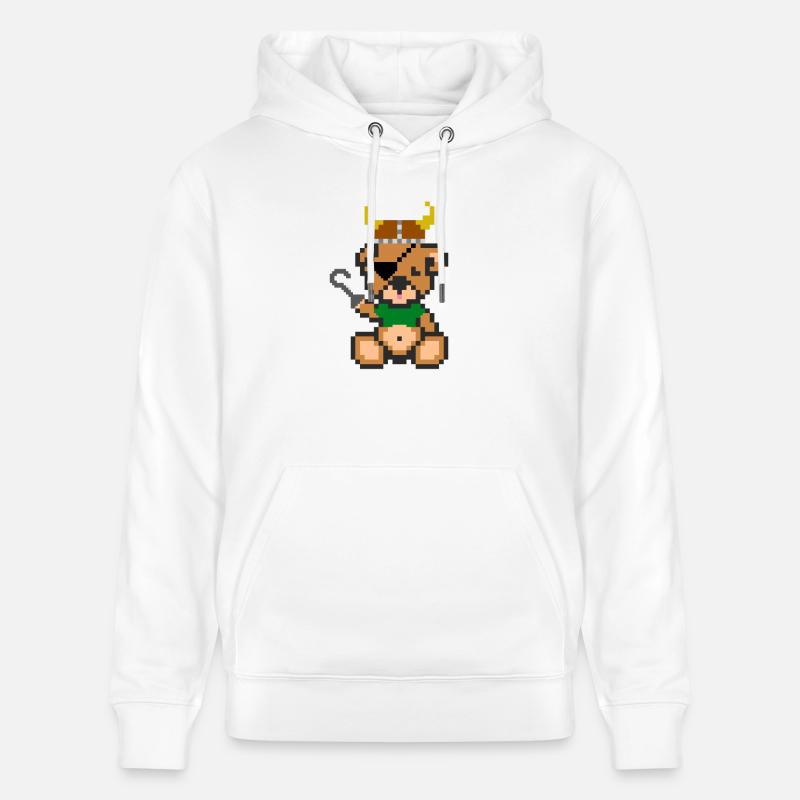 Pixel Bear Viking - Sweat à capuche bio CRUISER Stanley/Stella Unisexe - blanc