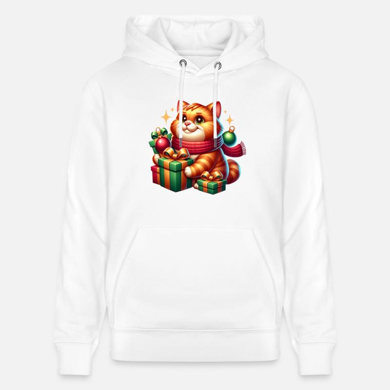 Noël chat - Sweat à capuche bio CRUISER Stanley/Stella Unisexe - blanc