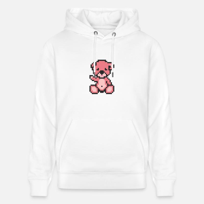 Pixel Bear Candy - Sweat à capuche bio CRUISER Stanley/Stella Unisexe - blanc