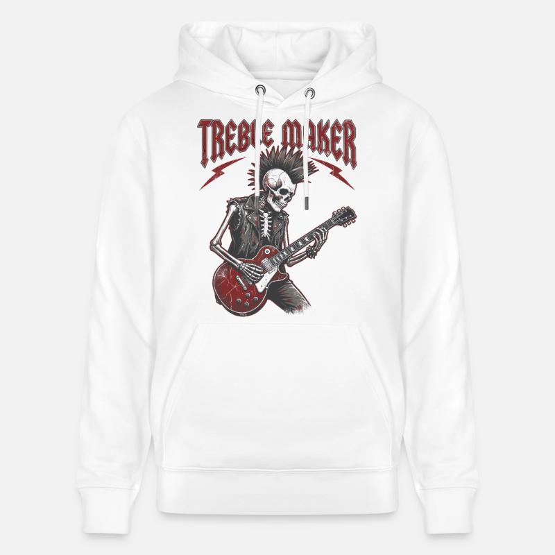 Treble Maker Guitariste Musicien Jun - Sweat à capuche bio CRUISER Stanley/Stella Unisexe - blanc