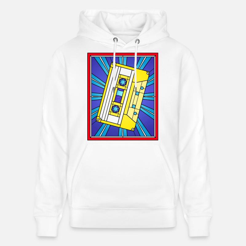 Illustration de cassette en vitrail - Sweat à capuche bio CRUISER Stanley/Stella Unisexe - blanc