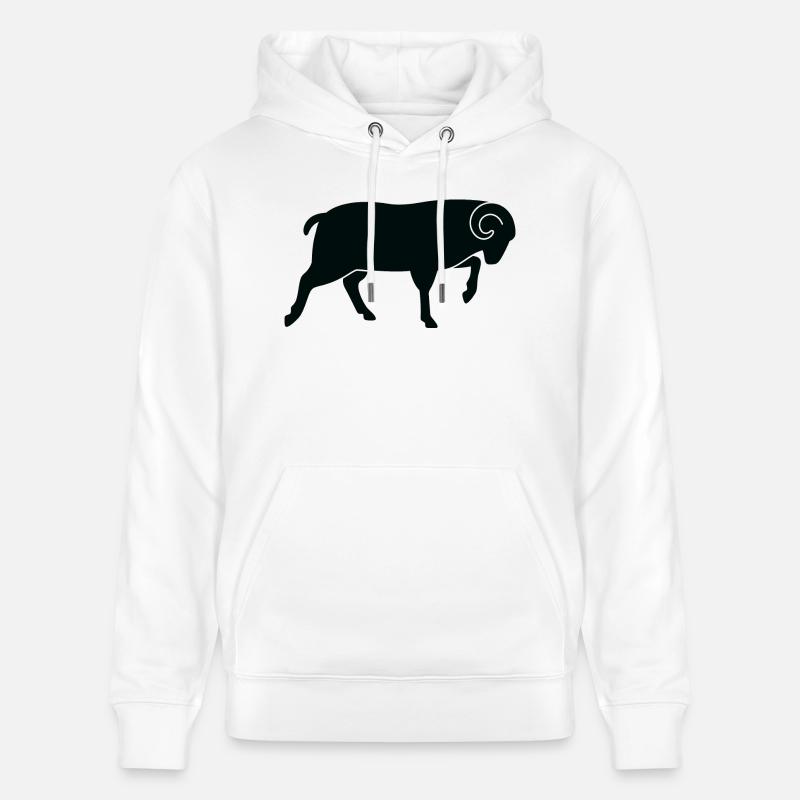 Un bélier course - Sweat à capuche bio CRUISER Stanley/Stella Unisexe - blanc