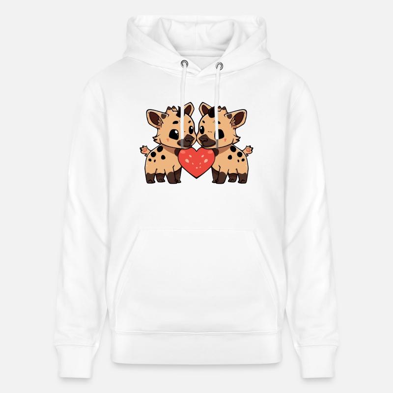 Hyène Couple Saint-Valentin - Sweat à capuche bio CRUISER Stanley/Stella Unisexe - blanc