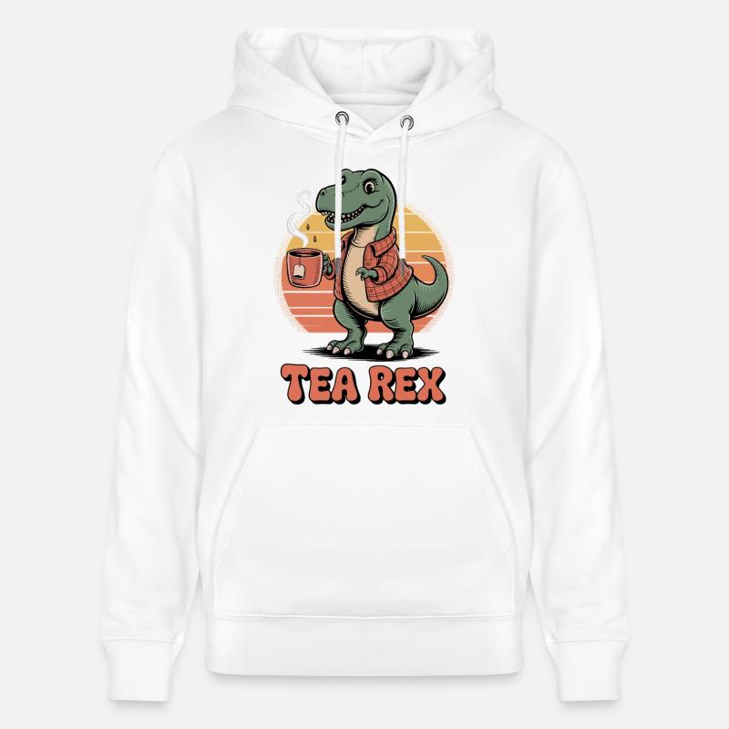 Thé Rex Dinosaure - Sweat à capuche bio CRUISER Stanley/Stella Unisexe - blanc