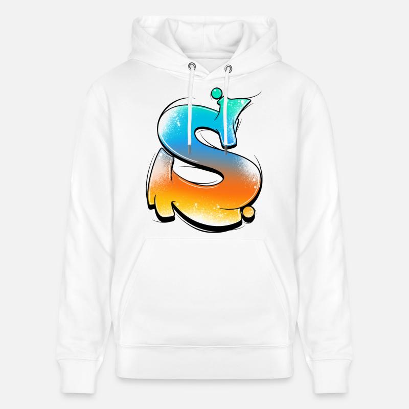 Éclaboussures de néon en S - Sweat à capuche bio CRUISER Stanley/Stella Unisexe - blanc