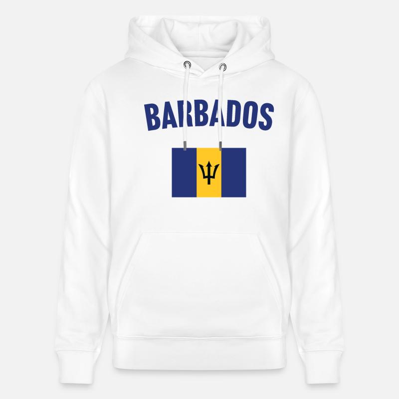 Drapeau de la Barbade - Sweat à capuche bio CRUISER Stanley/Stella Unisexe - blanc