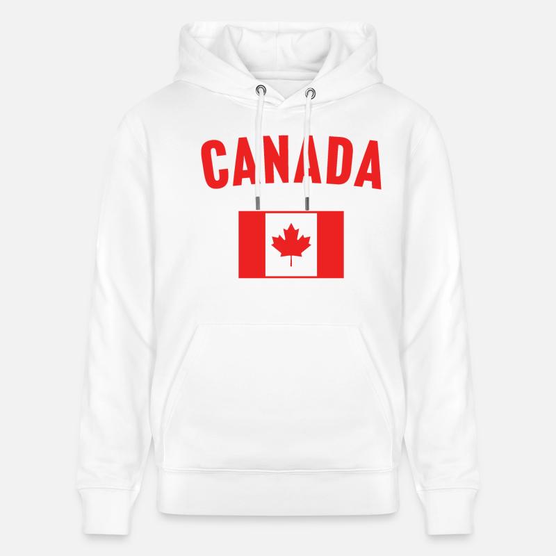 Drapeau du Canada - Sweat à capuche bio CRUISER Stanley/Stella Unisexe - blanc