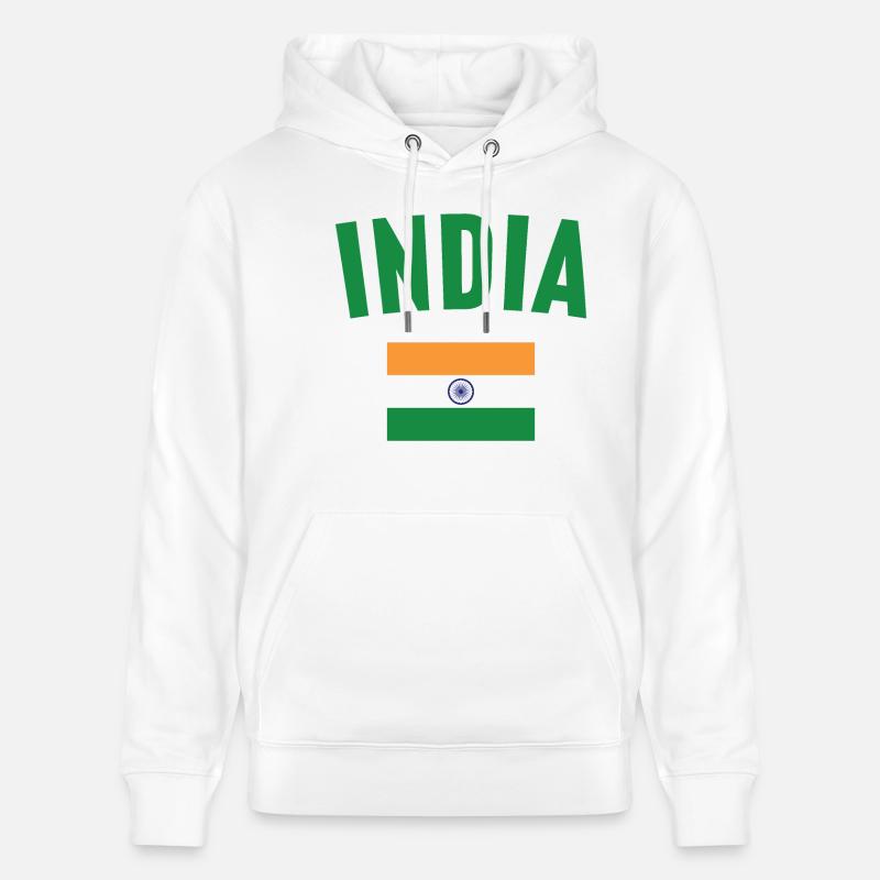 Drapeau de l’Inde - Sweat à capuche bio CRUISER Stanley/Stella Unisexe - blanc