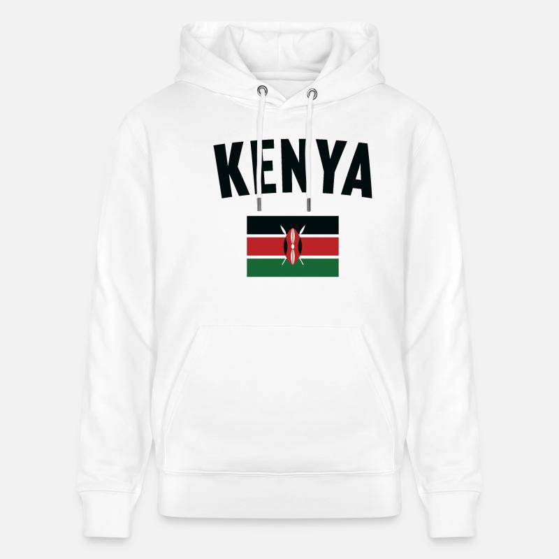 Drapeau du Kenya - Sweat à capuche bio CRUISER Stanley/Stella Unisexe - blanc