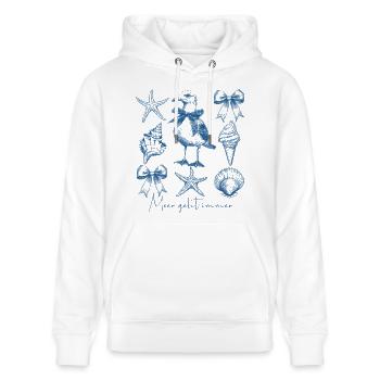 Meer Geht Immer Maritimes Design Urlaub Am Meer - Stanley/Stella Unisex Bio-Hoodie CRUISER  - Weiß - Vorne - Alina (178cm) & Michal (187cm)