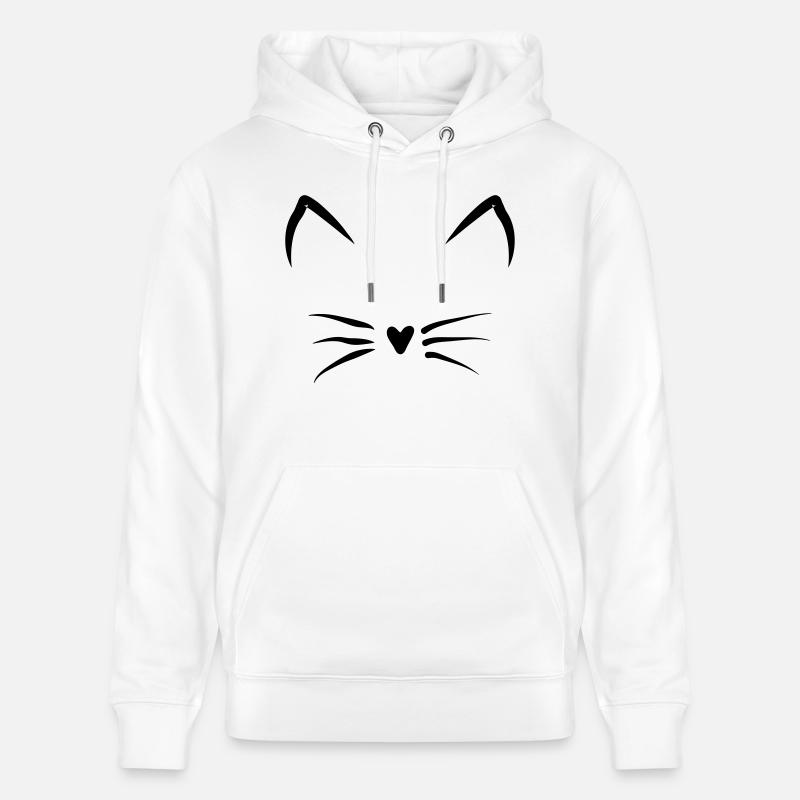 visage de chat - Sweat à capuche bio CRUISER Stanley/Stella Unisexe - blanc