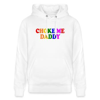 Choke me daddy - Stanley/Stella Unisex Bio-Hoodie CRUISER  - Weiß - Vorne - Alina (178cm) & Michal (187cm)